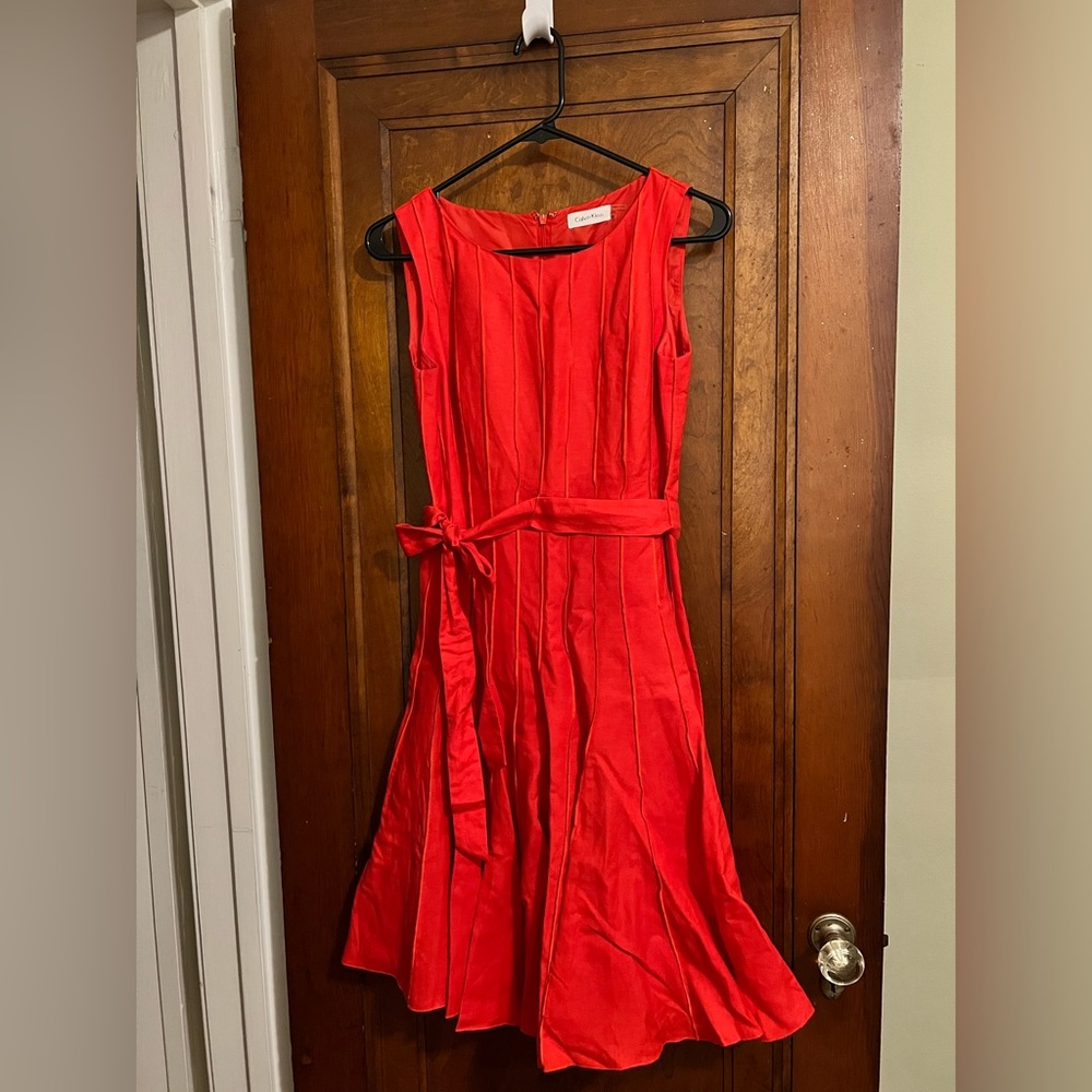 Calvin Klein Flared Tie Dress
